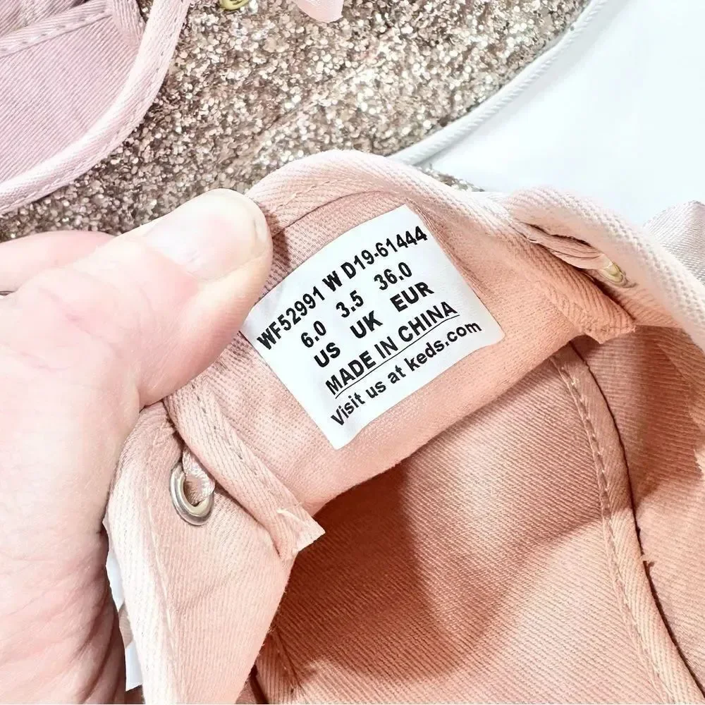 Kate Spade X Keds Champion rose gold glitter wedding sneaker shoes 6